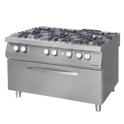 Öztiryakiler 900 Seri Kuzine, Büyük Fırınlı, Gazlı, 6 Açık Ateş 120x90x85