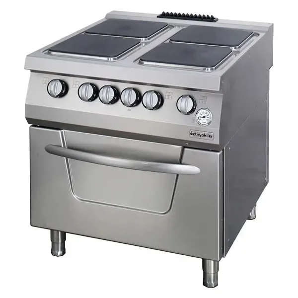 Öztiryakiler 900 Seri Kuzine Fırınlı Elektrikli 4 Kare Plate 80*90*85