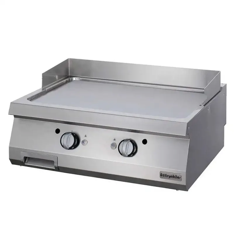 Öztiryakiler 900 Seri Set Üstü Grill Plate Düz Elektrikli 80*90*30-Sert Krom Kaplı