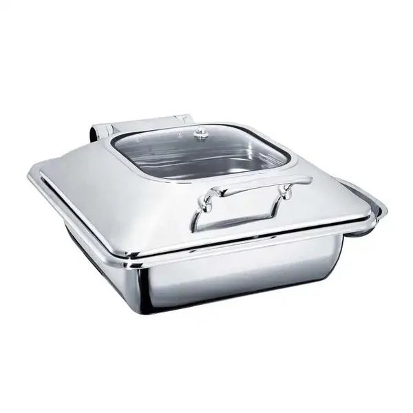 Öztiryakiler Chafing Dish Dikdörtgen Cam Kapaklı 6 Lt