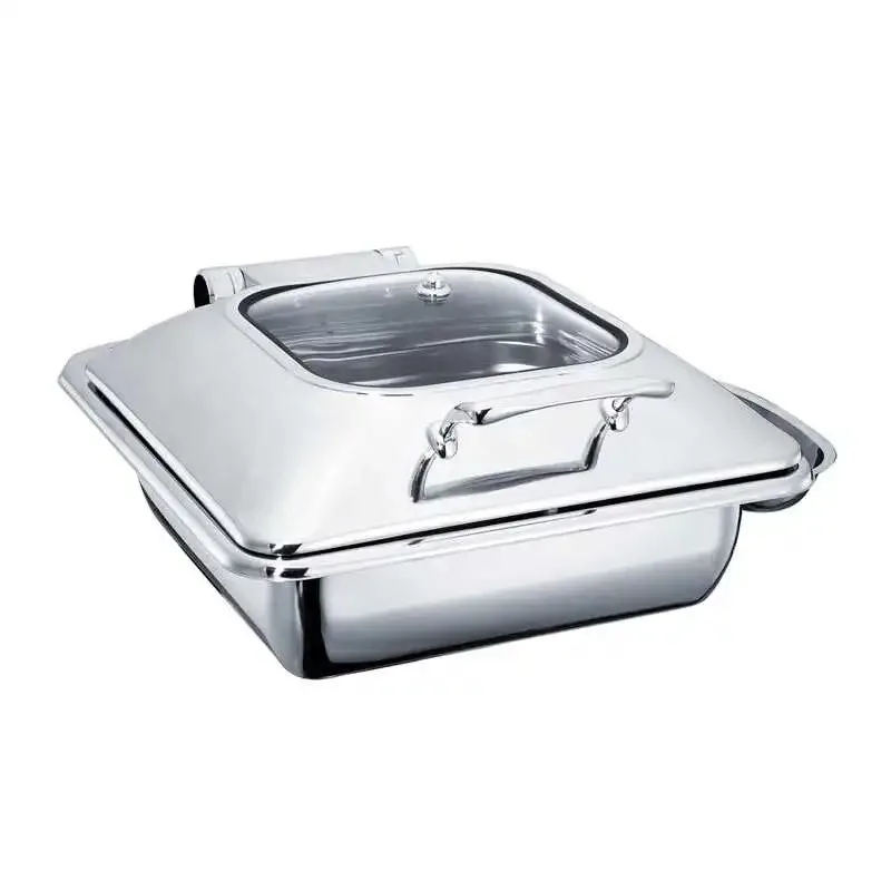 Öztiryakiler Chafing Dish Dikdörtgen Cam Kapaklı 6 Lt