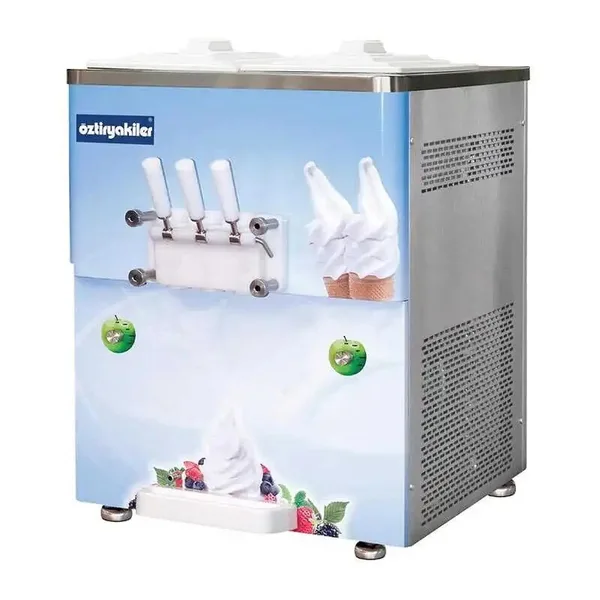 Öztiryakiler Dondurma ve Frozen yoğurt Makinesi 3 Kollu Karıştırıcılı 2X15 LT OEF2500A