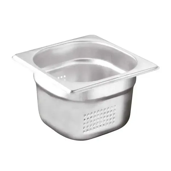 Öztiryakiler Gastronorm Küvet, Delikli, Standart, GN 1/6, 17.6x16.2x15cm
