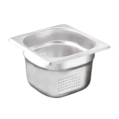 Öztiryakiler Gastronorm Küvet, Delikli, Standart, GN 1/6, 17.6x16.2x6.5