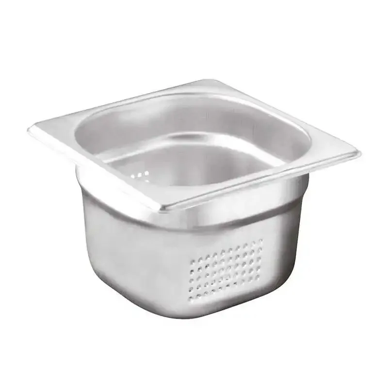 Öztiryakiler Gastronorm Küvet, Delikli, Standart, GN 1/6, 17.6x16.2x6.5