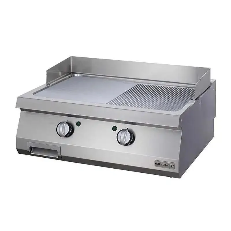 Öztiryakiler OGE 8070 1/2 N C Grill Plate Yarı Oluklu Elektrikli 80x70 cm Krom