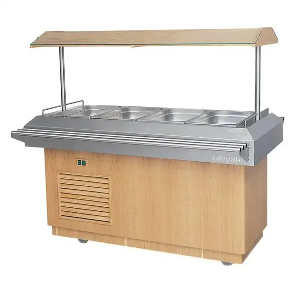 Öztiryakiler Saladbar, 4 1/1 GN, Meşe, Elektrikli