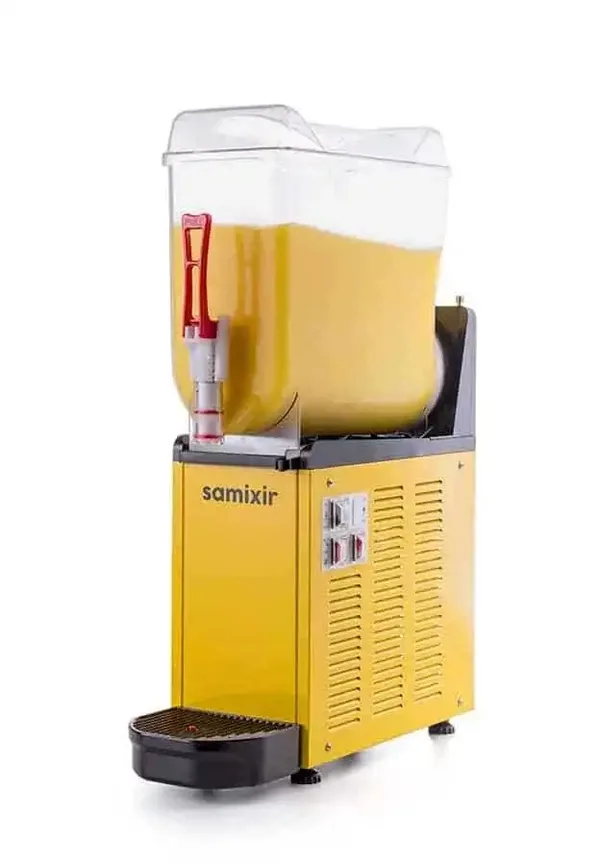 Samixir SLUSH12 Mono Ice Slush Granita Milkshake ve Soğuk Meyve Suyu Dispenseri, 12 L, Sarı