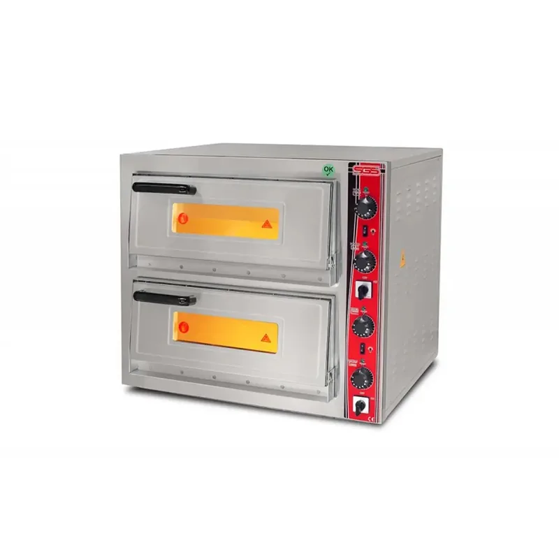 SGS PO / 4040 DE Çift Katlı Pizza Fırını Elektrikli 1+1 Pizza Ø