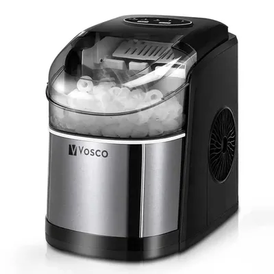 Vosco Buz Makinesi 12 Kg Set Üstü, Siyah