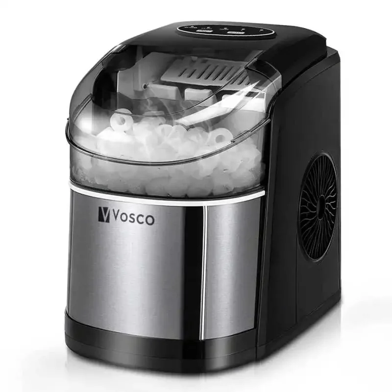 Vosco Buz Makinesi 12 Kg Set Üstü, Siyah