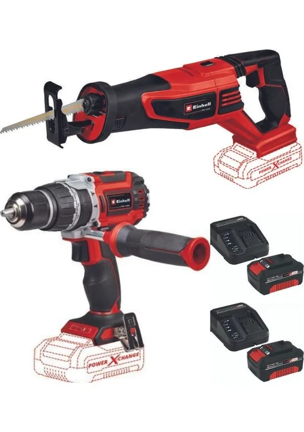 Einhell TP-CD 18/60 Li-i bl TE-AP 18/28 2x4.0ah KömürzSet