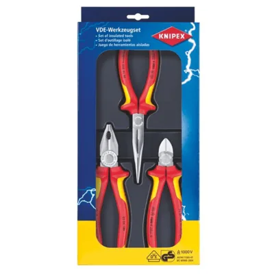 Knipex 002012 VDE izoleli pense seti, 3 parçalı
