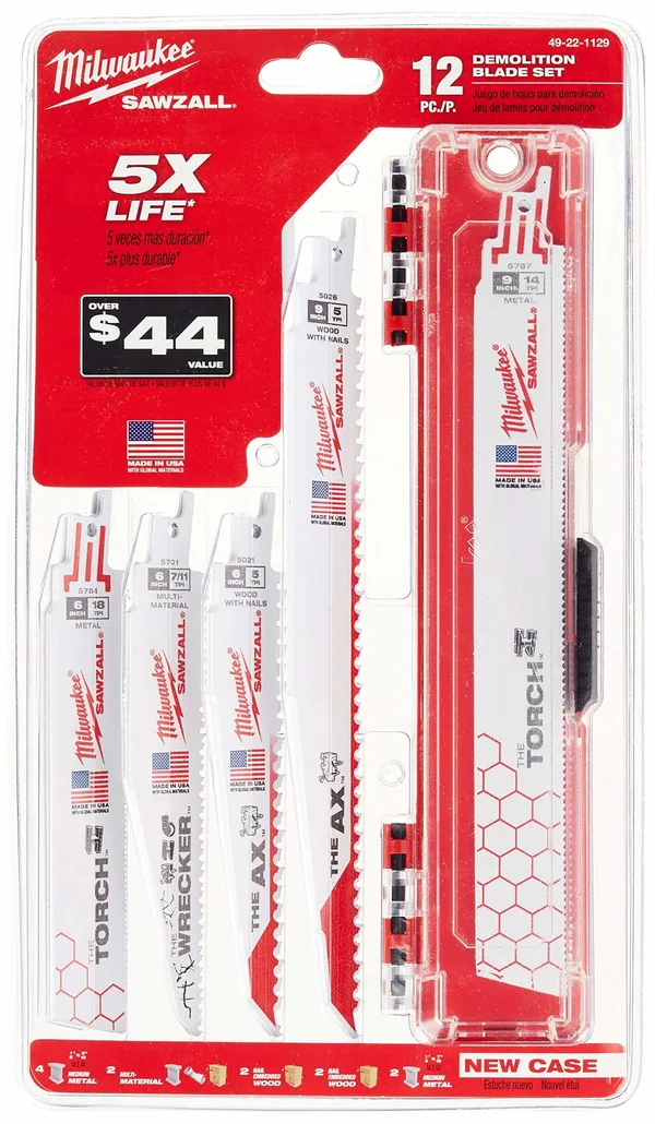 Milwaukee 10 Parça Kılıç Testere Yıkım Bıçak Seti