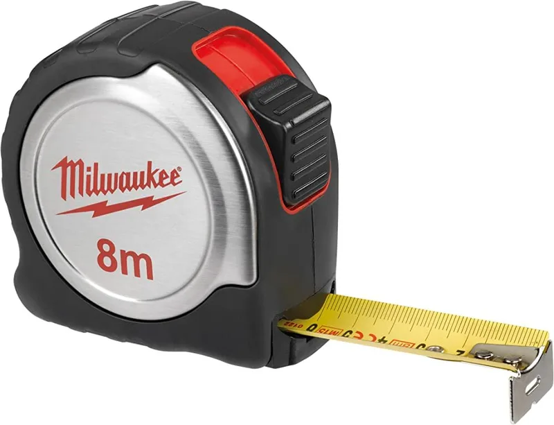 Milwaukee Ağır Hizmet Tipi Şerit Metre İnox Gövde 8mt