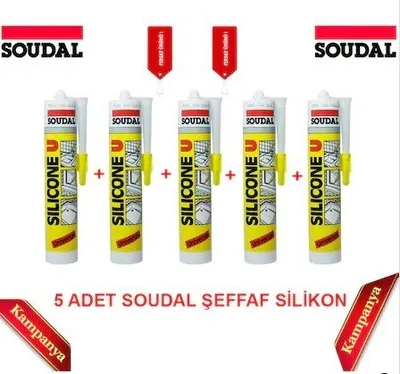 Soudal Silikon Şeffaf 280 Gr 5 Adet