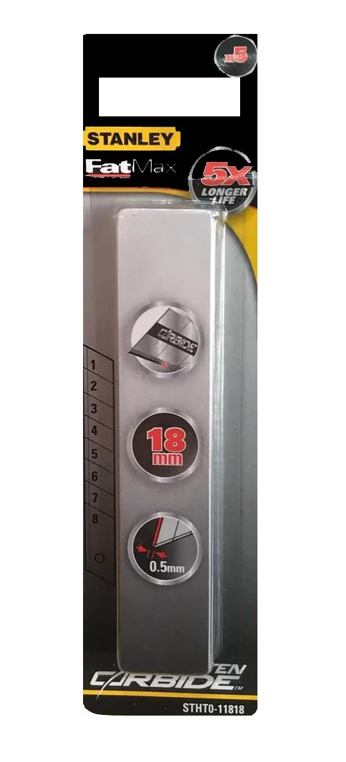 Stanley S011818 Maket Bıçak Yedeği Fatmax 18mm 0.5mm 5Adet