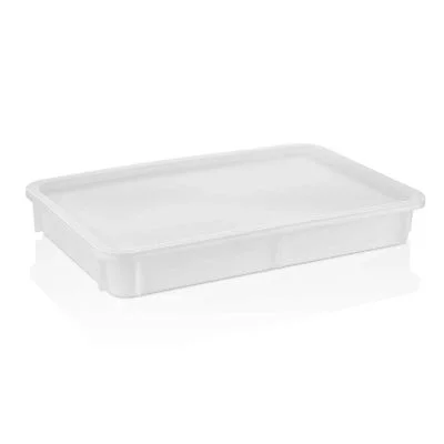 GastroPlast GPHPE-75/2 Polietilen Pizza Hamur Teknesi, 300x400x75 mm, Beyaz