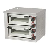 Omake FPZ01.E21 39 cm x 2 Adet Kapasiteli Çift Katlı Pizza Fırını, 40x40 cm, Elektrikli - Görsel 1