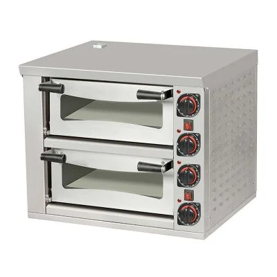 Omake FPZ01.E21 39 cm x 2 Adet Kapasiteli Çift Katlı Pizza Fırını, 40x40 cm, Elektrikli