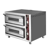 SilverInox PF-62-D 30 cm x 8 Pizza Kapasiteli Çift Katlı Pizza Fırını, Elektrikli - Görsel 1