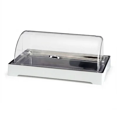 Zicco ZCP 308-2 Polikarbon Rolltop Kapaklı Soğutuculu Teşhir Standı, 57x37 cm, Beyaz