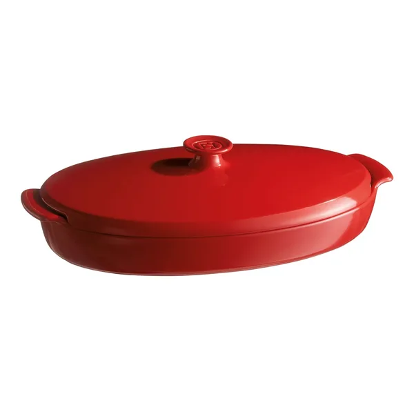 Emile Henry - EH Balık/Buğlama/Fırın Kabı  Oval 2.2 L Kırmızı/Burgundy -348443 - Chef&Co - 3289313484432