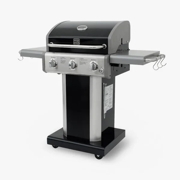 Kenmore Gazlı Barbekü 3 Ocaklı Siyah - Metal