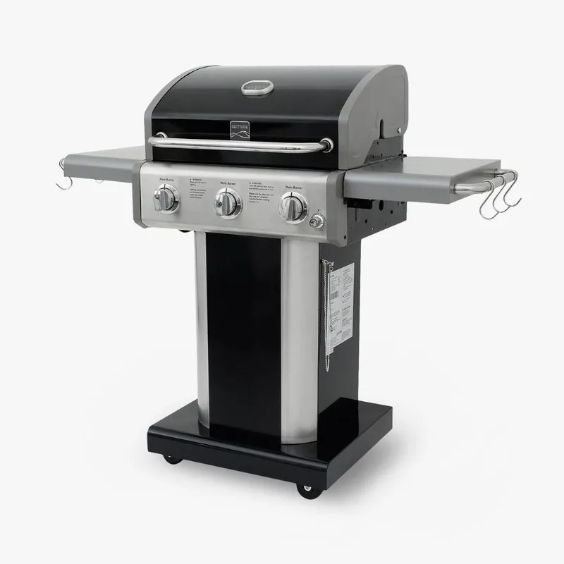 Kenmore Gazlı Barbekü 3 Ocaklı Siyah - Metal