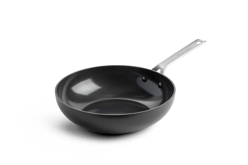 KitchenAid Alu Magn Wok Tava 28 cm  Mat Siyah