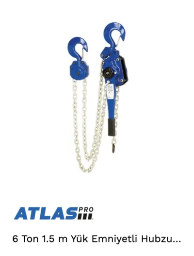 6 TON ATLAS YÜK EMNİYETLİ HUBZUG ZİNCİRLİ ÇEKTİRME