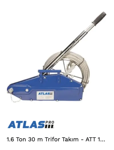 HALATLI TRİFOR ÇEKTİRME 1600 KG ATLAS 30 MT