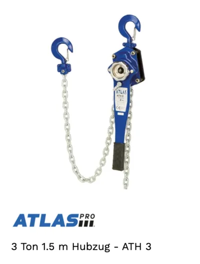 HUBZUG ZİNCİRLİ ÇEKTİRME 3 TON ATLAS STANDART
