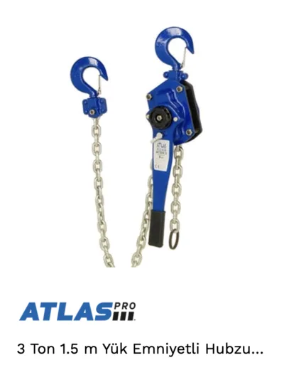 HUBZUG ZİNCİRLİ ÇEKTİRME 3 TON ATLAS YÜK EMNİYETLİ