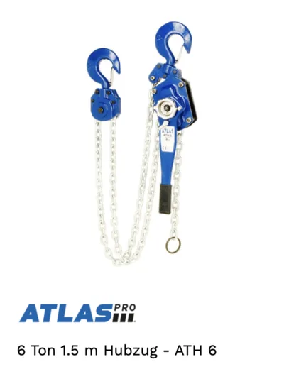 HUBZUG ZİNCİRLİ ÇEKTİRME 6 TON ATLAS STANDART