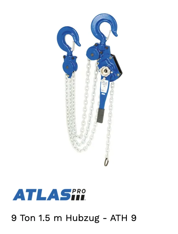 HUBZUG ZİNCİRLİ ÇEKTİRME 9 TON ATLAS STANDART