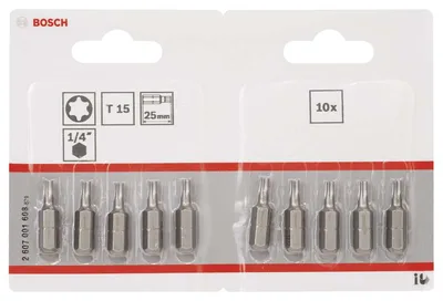 Bosch - Extra Hard Serisi Vidalama Ucu T15*25 mm 10'lu