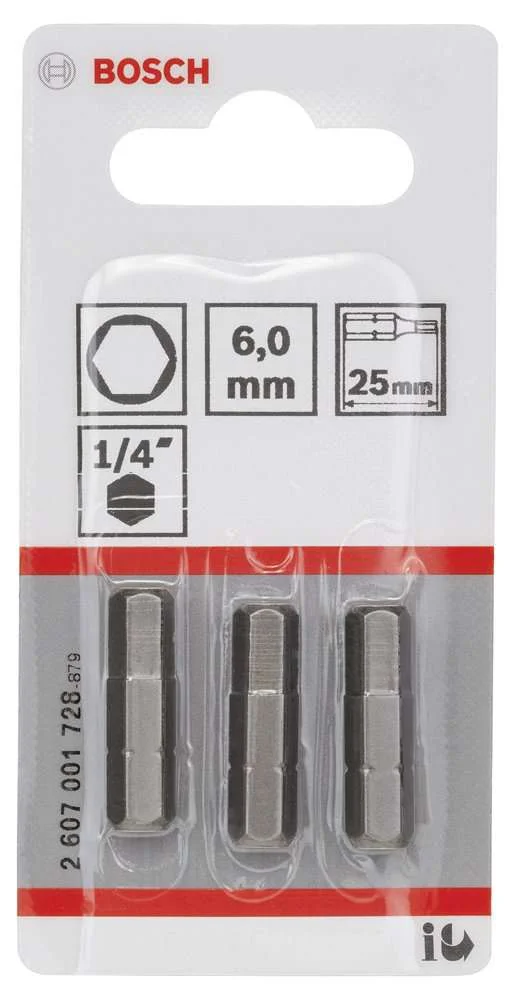 Bosch - Extra Hard Serisi HEX6*25 mm 3'lü