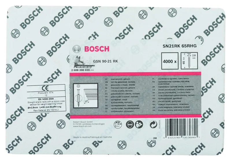 Bosch - GSN 90-21DK Çivi 65mm 4000li YivliGalv