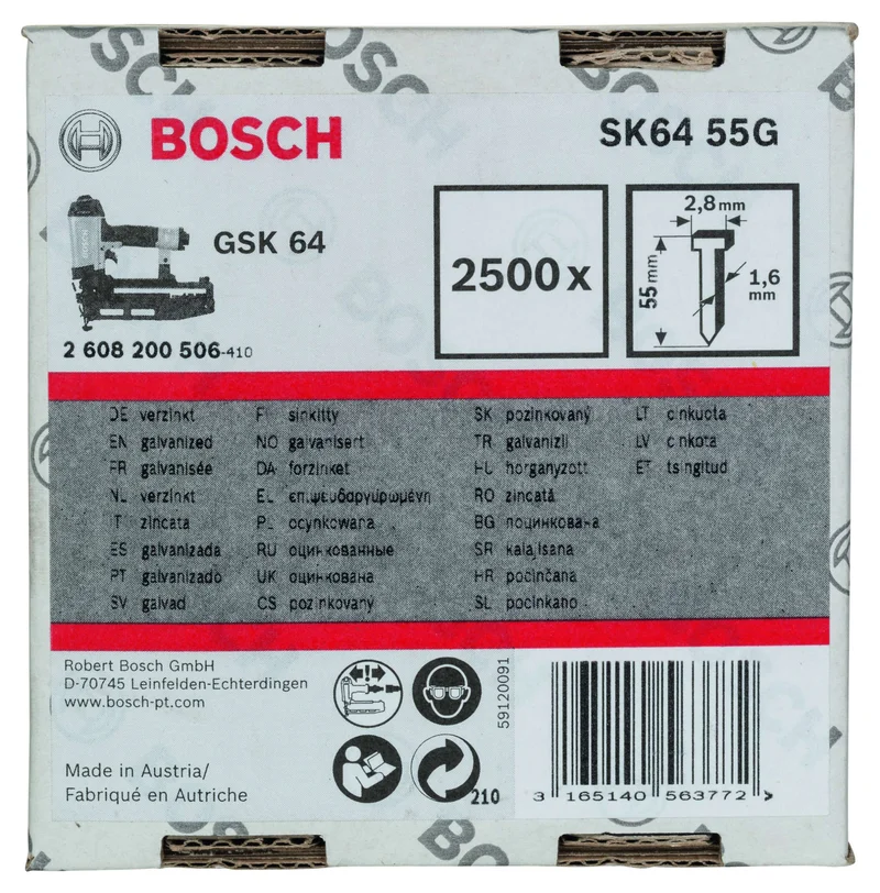 Bosch - GSK 64 Çivisi 55 mm 2500li Galvanizli