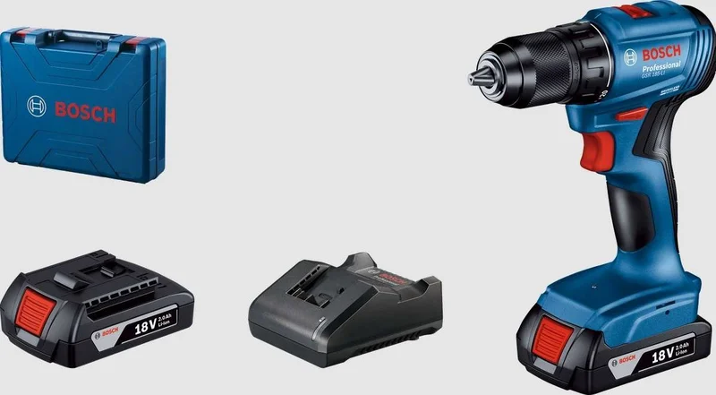 Bosch Professional GSR 185 LI Akülü Delme Vidalama Mak. 2 x 2.0 Ah; Case