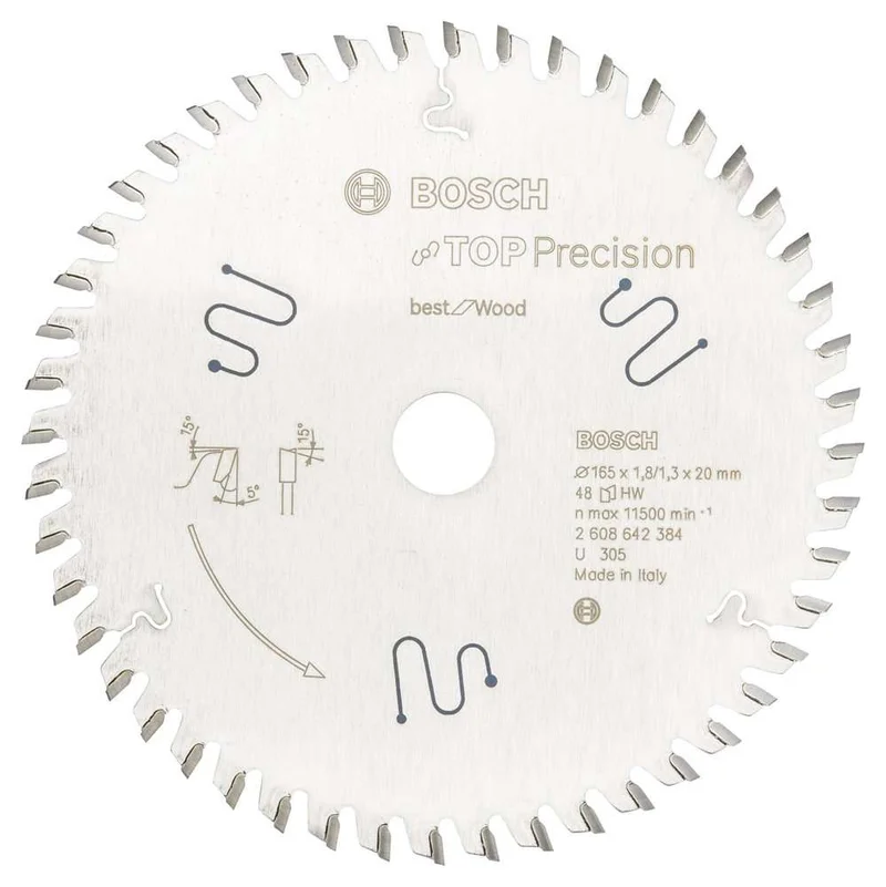 Bosch - Best Serisi Hassas Kesim Ahşap için Daire Testere Bıçağı 165*20 mm 48 Diş