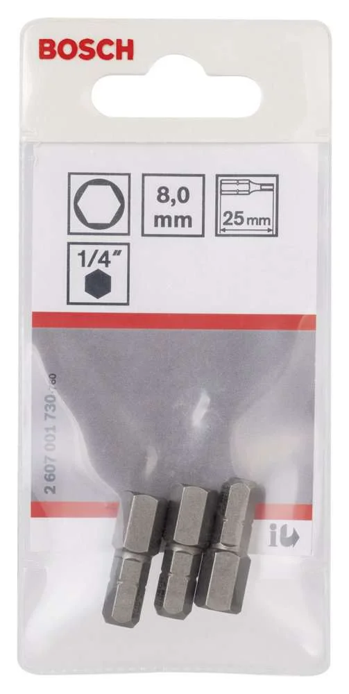 Bosch - Extra Hard Serisi HEX8*25 mm 3'lü