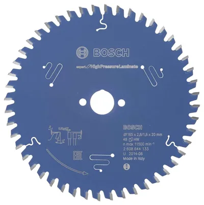 Bosch - Expert Serisi Yüksek Basınçlı Lamine Panel ve Trespa için Daire Testere Bıçağı 165*20 mm 48 Diş