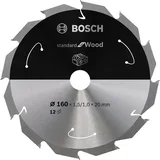 Bosch - Standard for Serisi Ahşap için Akülü Daire Testere Bıçağı 160*20 mm 12 Diş - Görsel 1