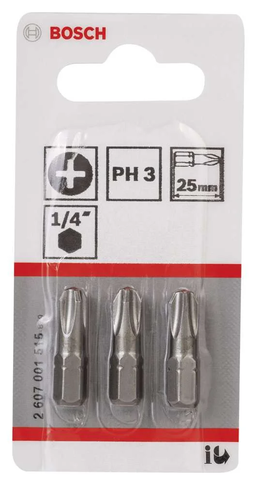 Bosch - Extra Hard Serisi Vidalama Ucu PH3*25 mm 3'lü