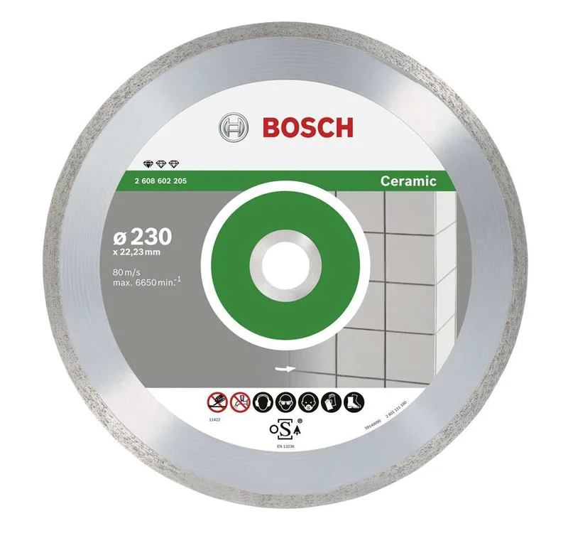 Bosch - Standard Seri Seramik İçin, 9+1 Elmas Kesme Diski Set 230 mm