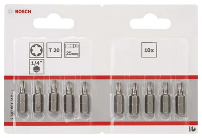Bosch - Extra Hard Serisi Vidalama Ucu T20*25 mm 10'lu