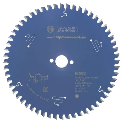 Bosch - Expert Serisi Yüksek Basınçlı Lamine Panel ve Trespa için Daire Testere Bıçağı 190*20 mm 56 Diş
