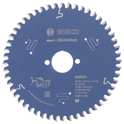 Bosch - Expert Serisi Alüminyum için Daire Testere Bıçağı 165*30 mm 52 Diş